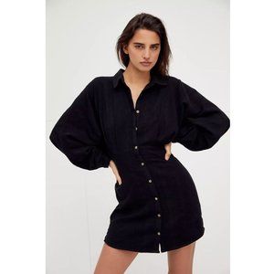 Free People Moni Mini Dress / Medium / Black Exaggerated Sleeves Endless Summer